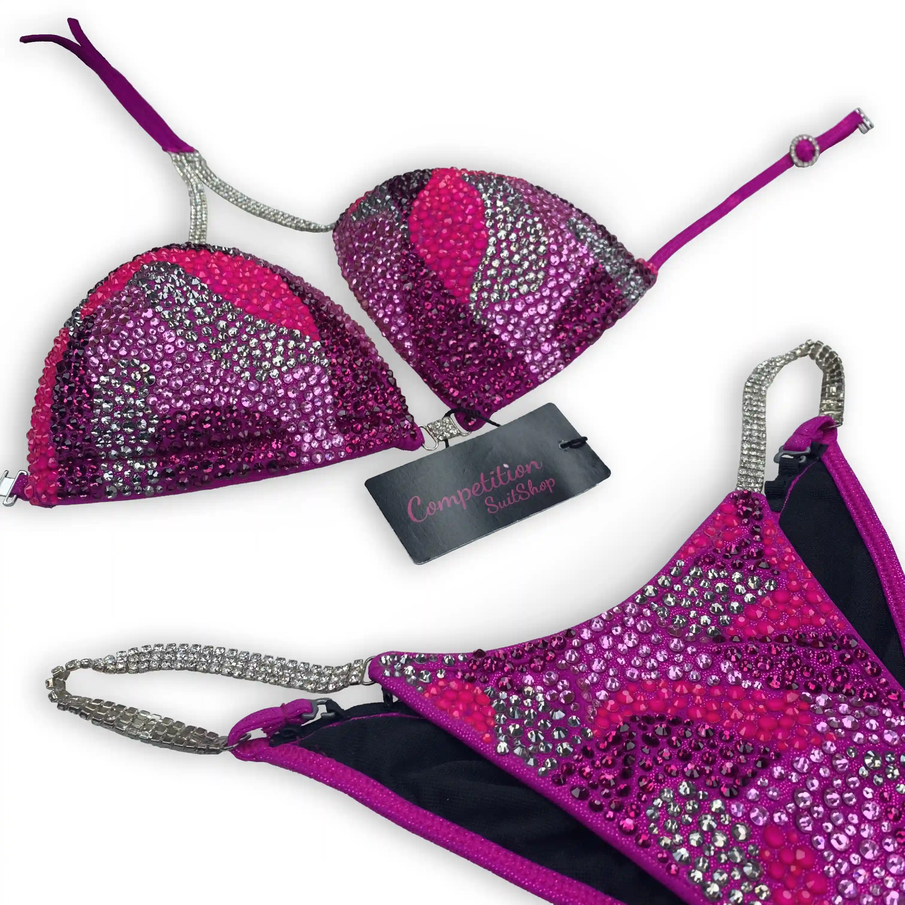 Fuchsia Camo Bikini Competition Suit BM1028-7