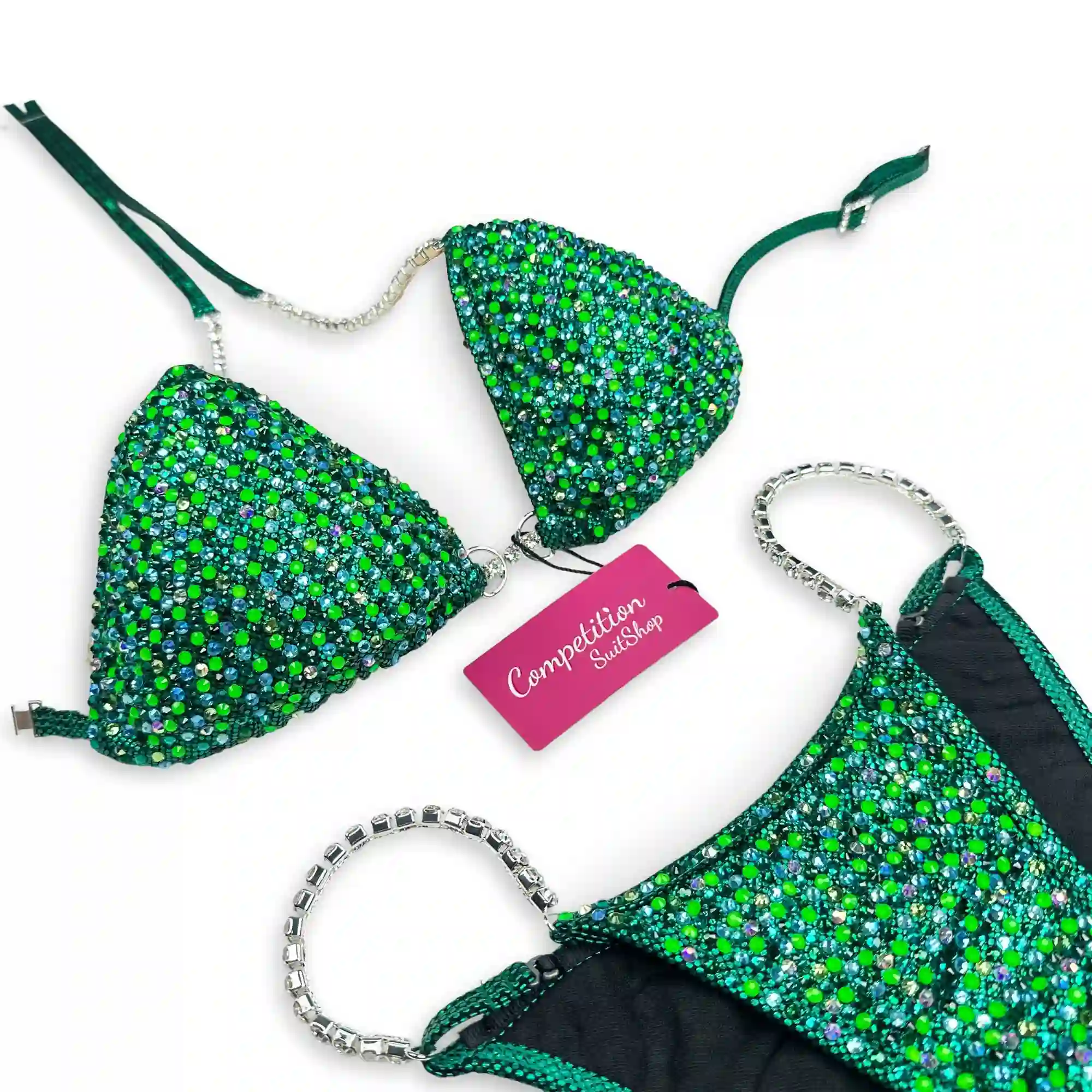 Neon Emerald Goddess Wellness Competition Bikini B222W