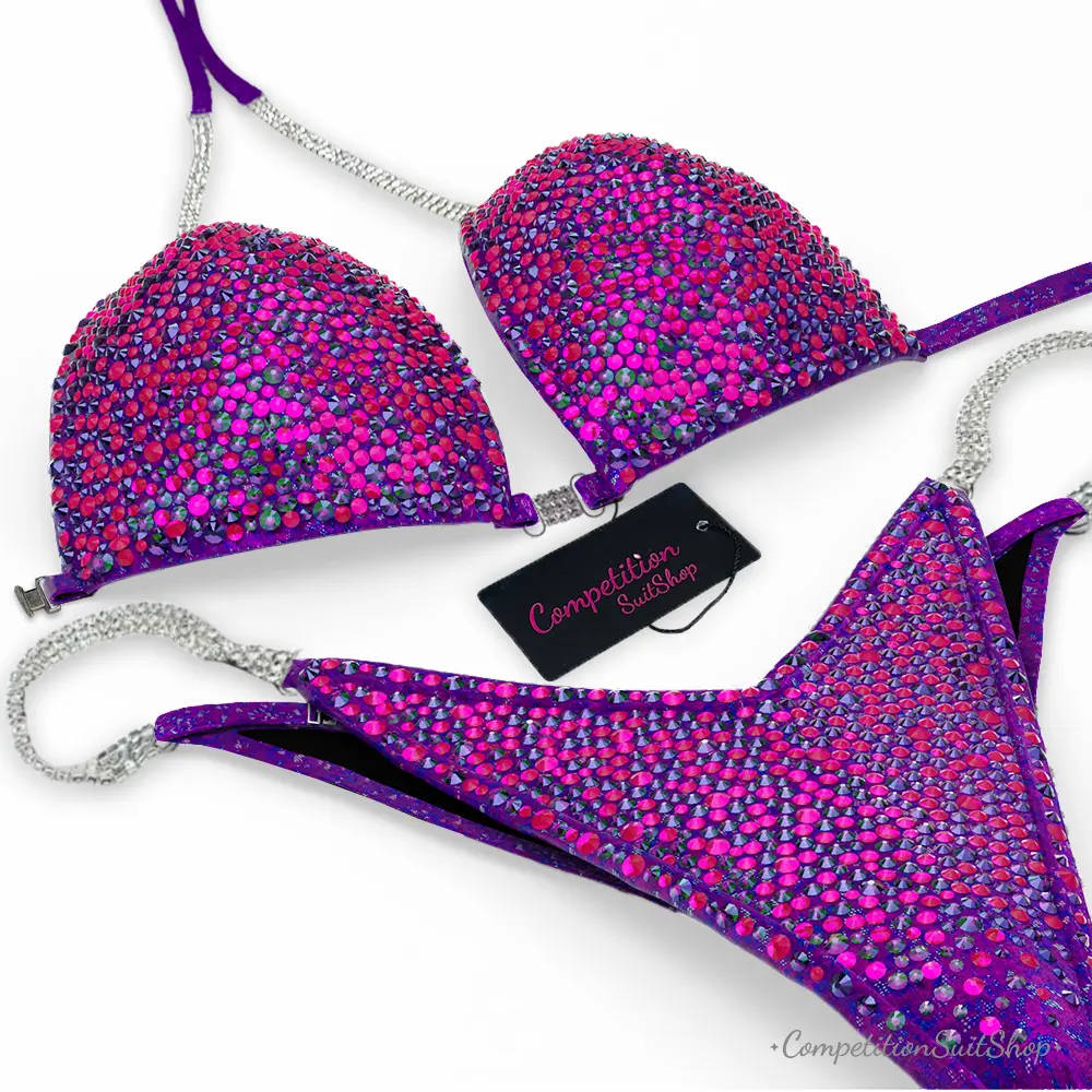 Aubergine Glow Stardust Wellness Competition Bikini BM239-7W