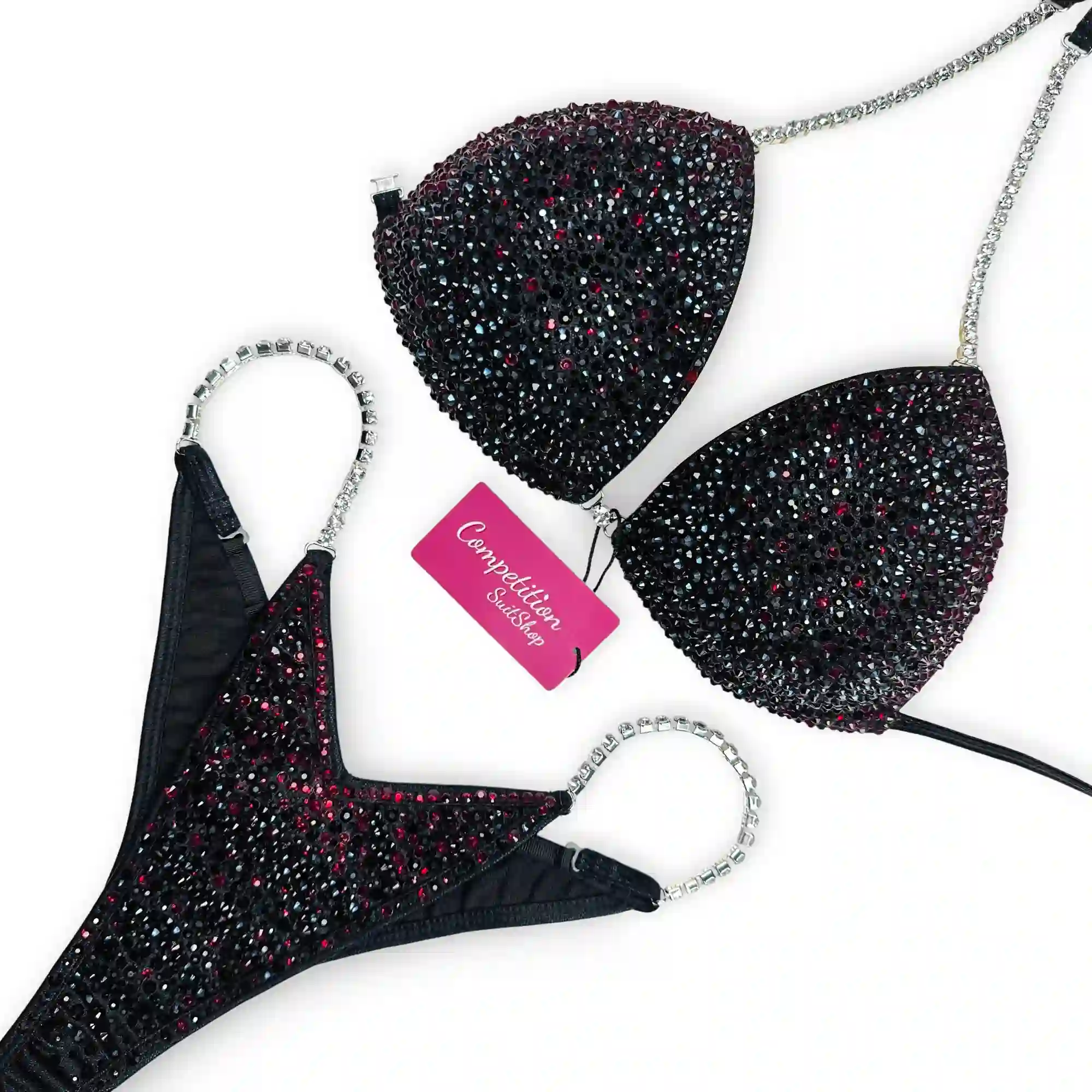 Crimson Black Wellness Competition Suit B227W