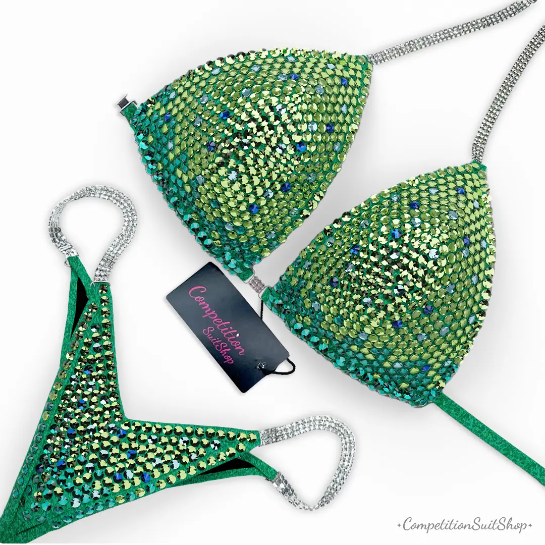 Starry Green Blue Wellness Competition Suit BM197-8W