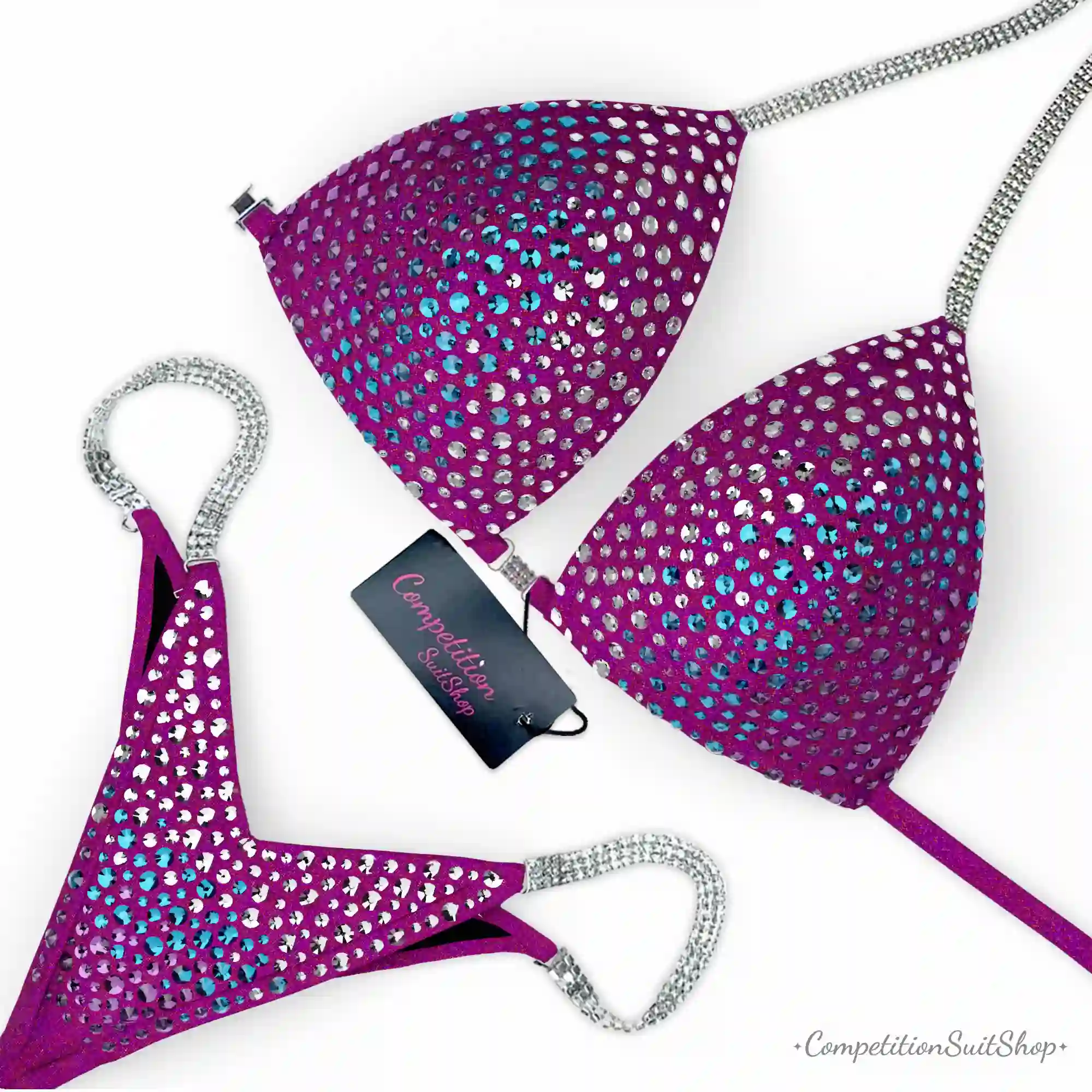 Magenta Blue Radiance Competition Bikini BM201-7