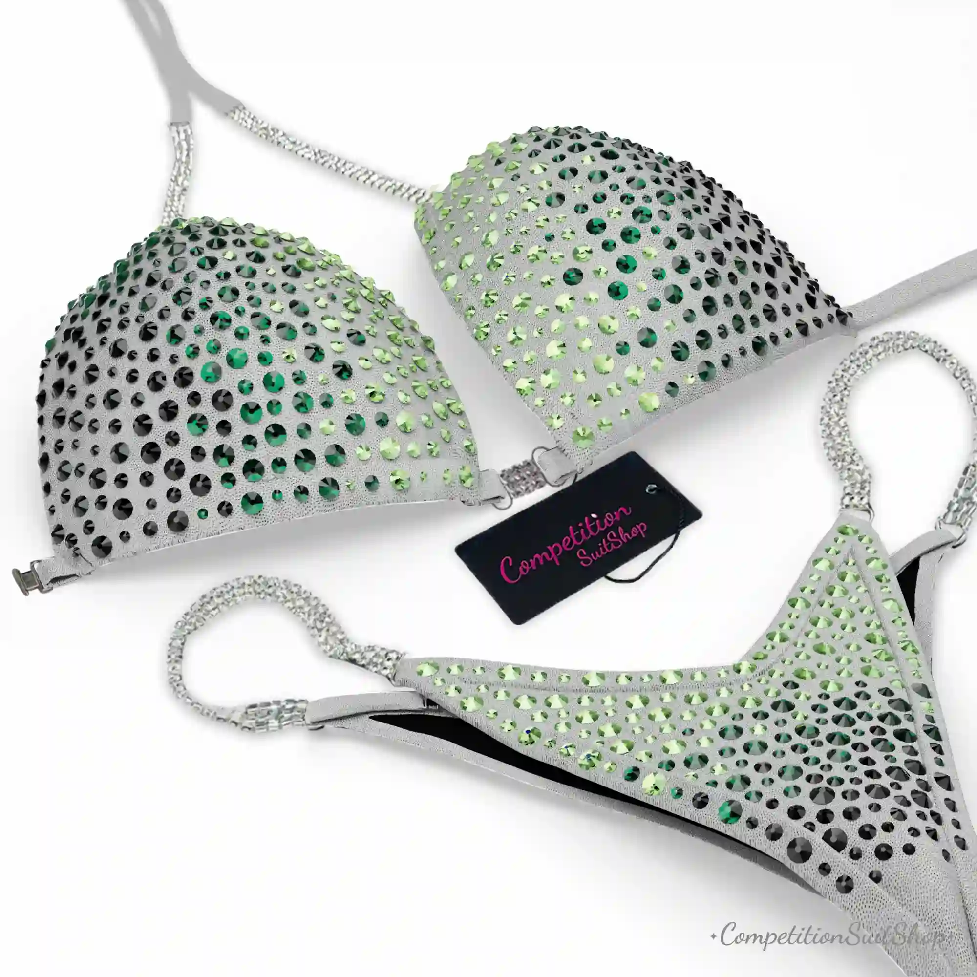 Silver Green Radiance Competition Bikini BM201-6