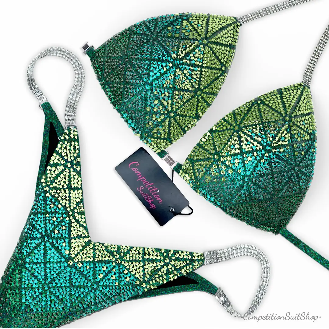Emerald Green Obsidian Wellness Competition Bikini BM230-3W