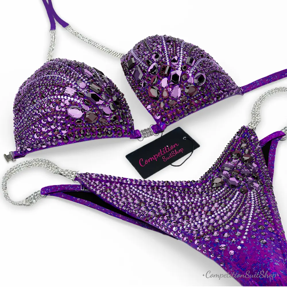 Violet Amethyst Plume Competition Bikini BM238-9