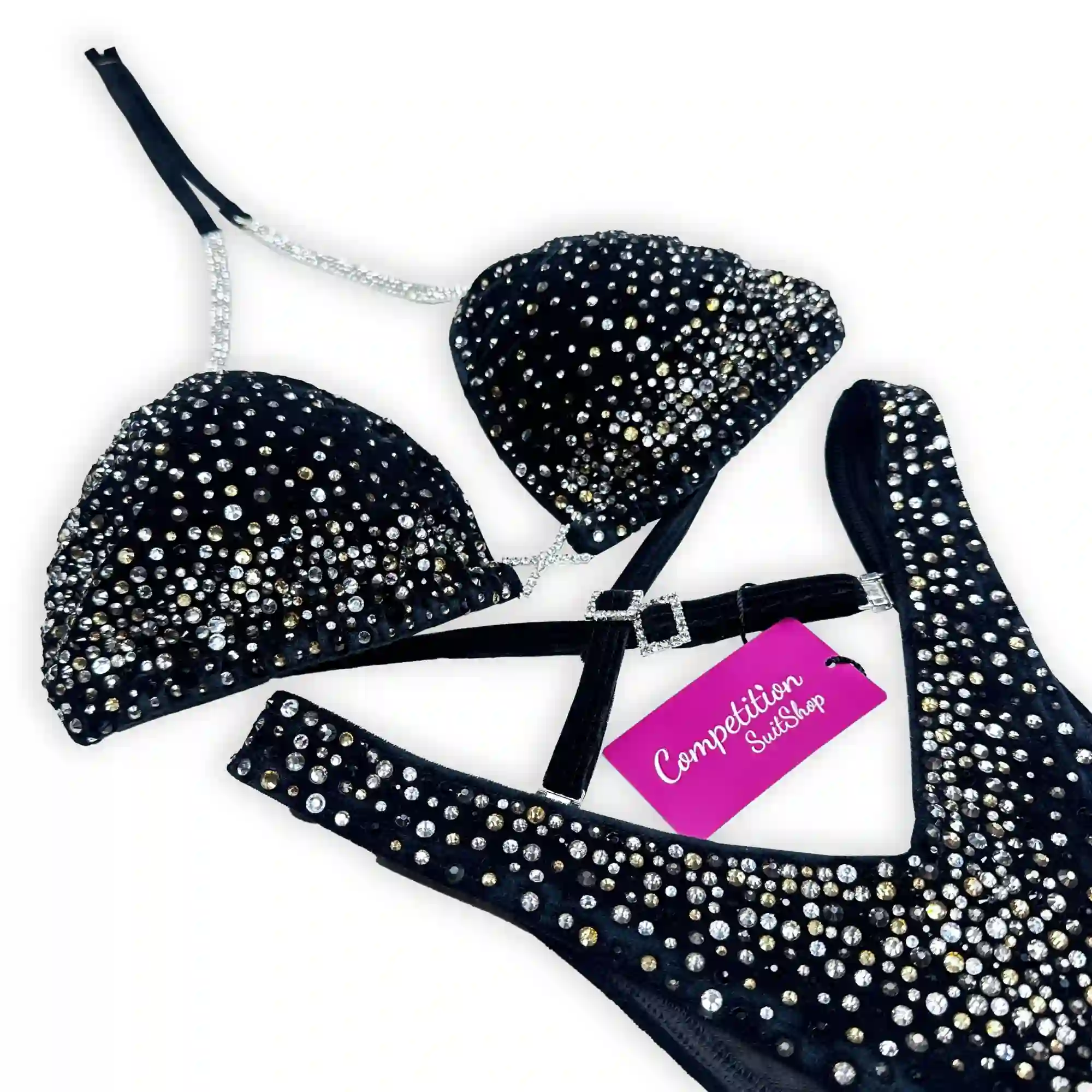 Velvet Midnight Sparkle Figure Competition Suit F1041
