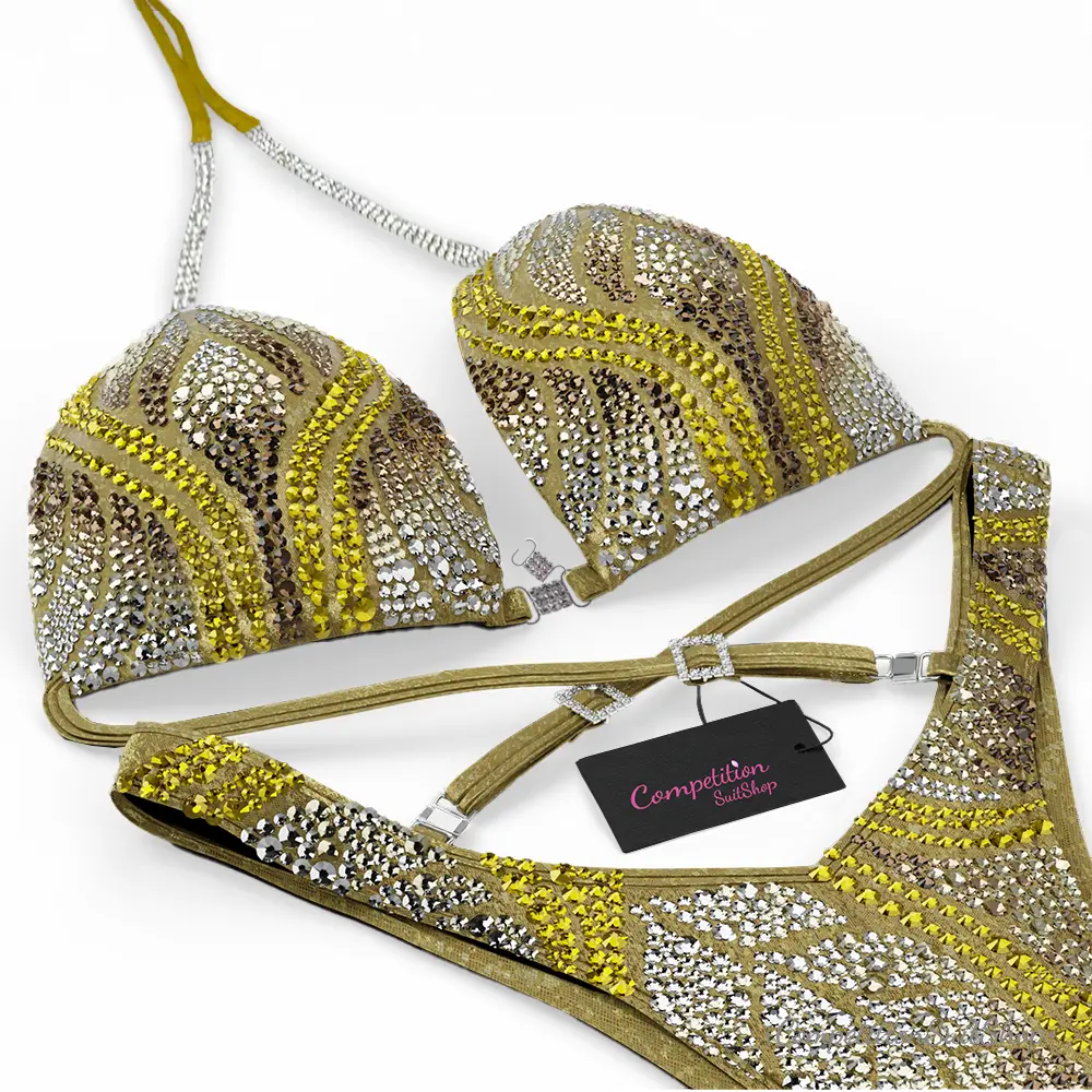 Gold Phoenix Figure Competition Suit FM1038-6