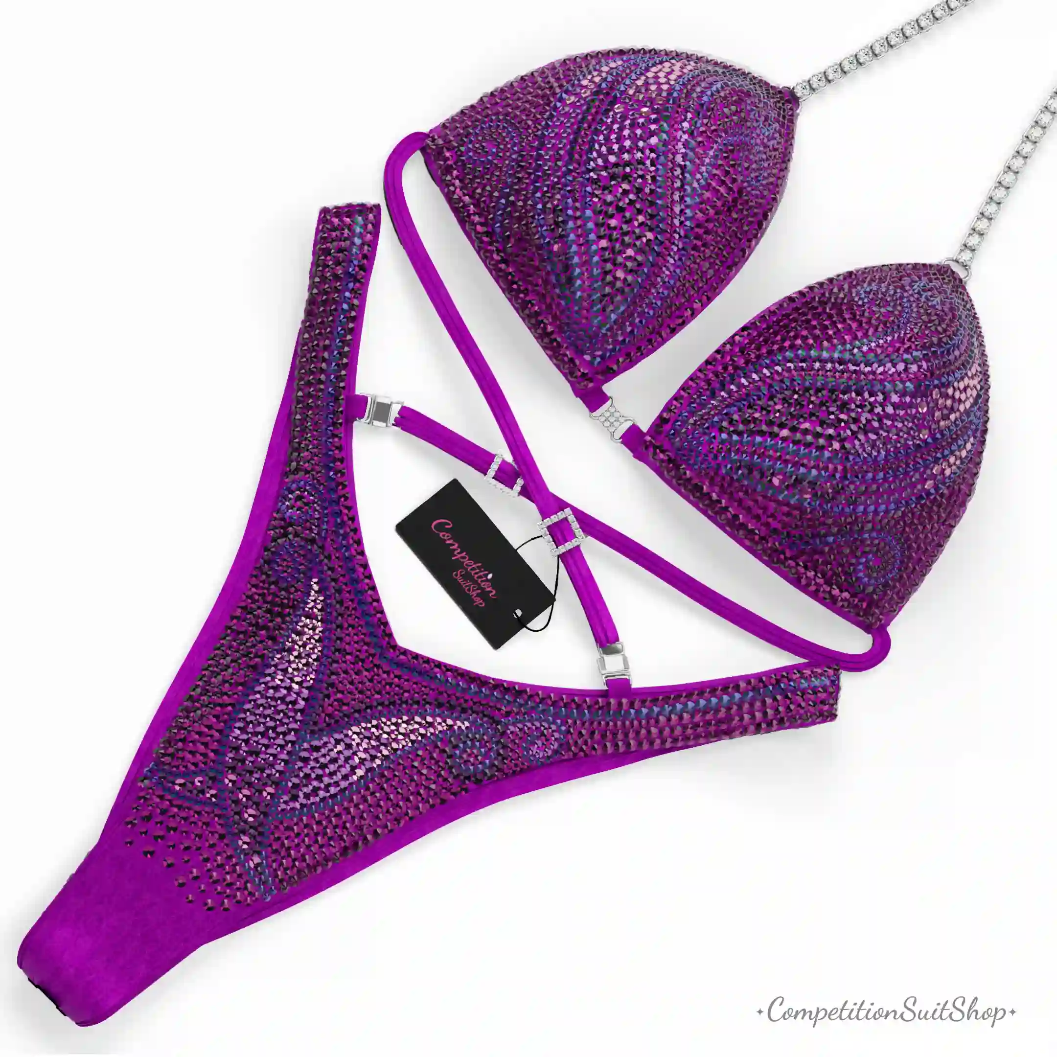 Radiant Amethyst Swirl Figure Competition Suit FM1035-6