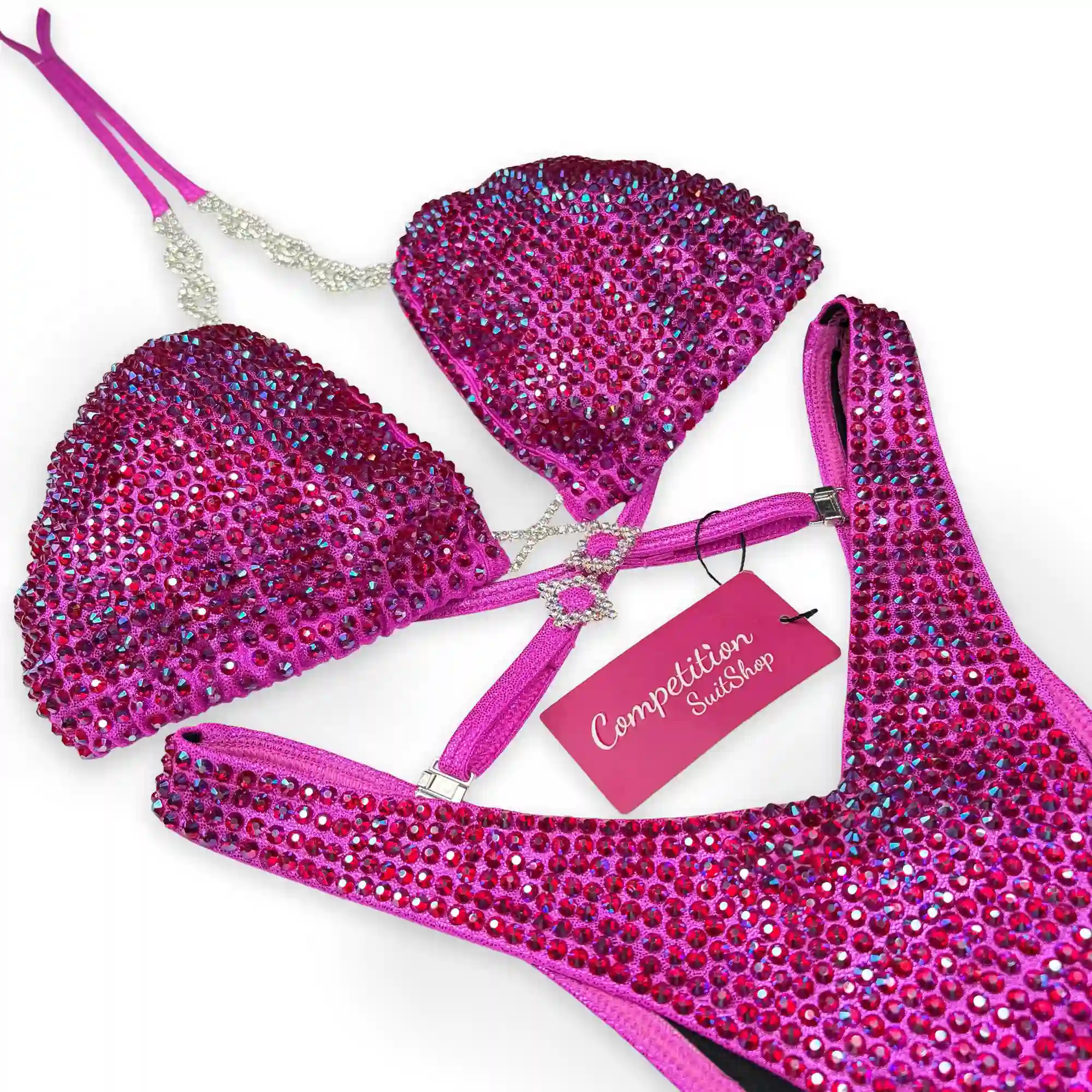 Fuchsia Pink Figure Competition Suit FM151-57