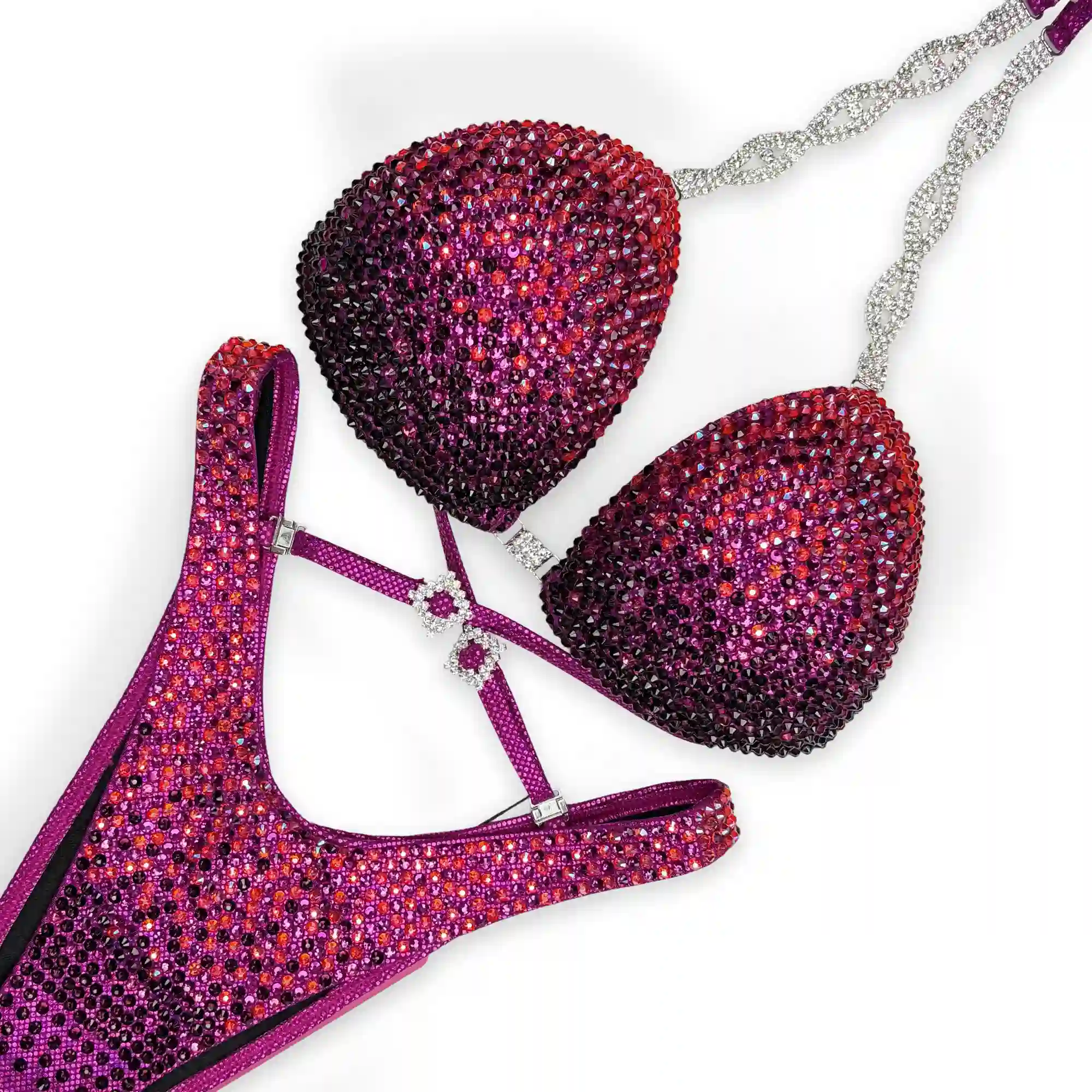 Orange And Purple Reign Figure Competition Suit FM173-3