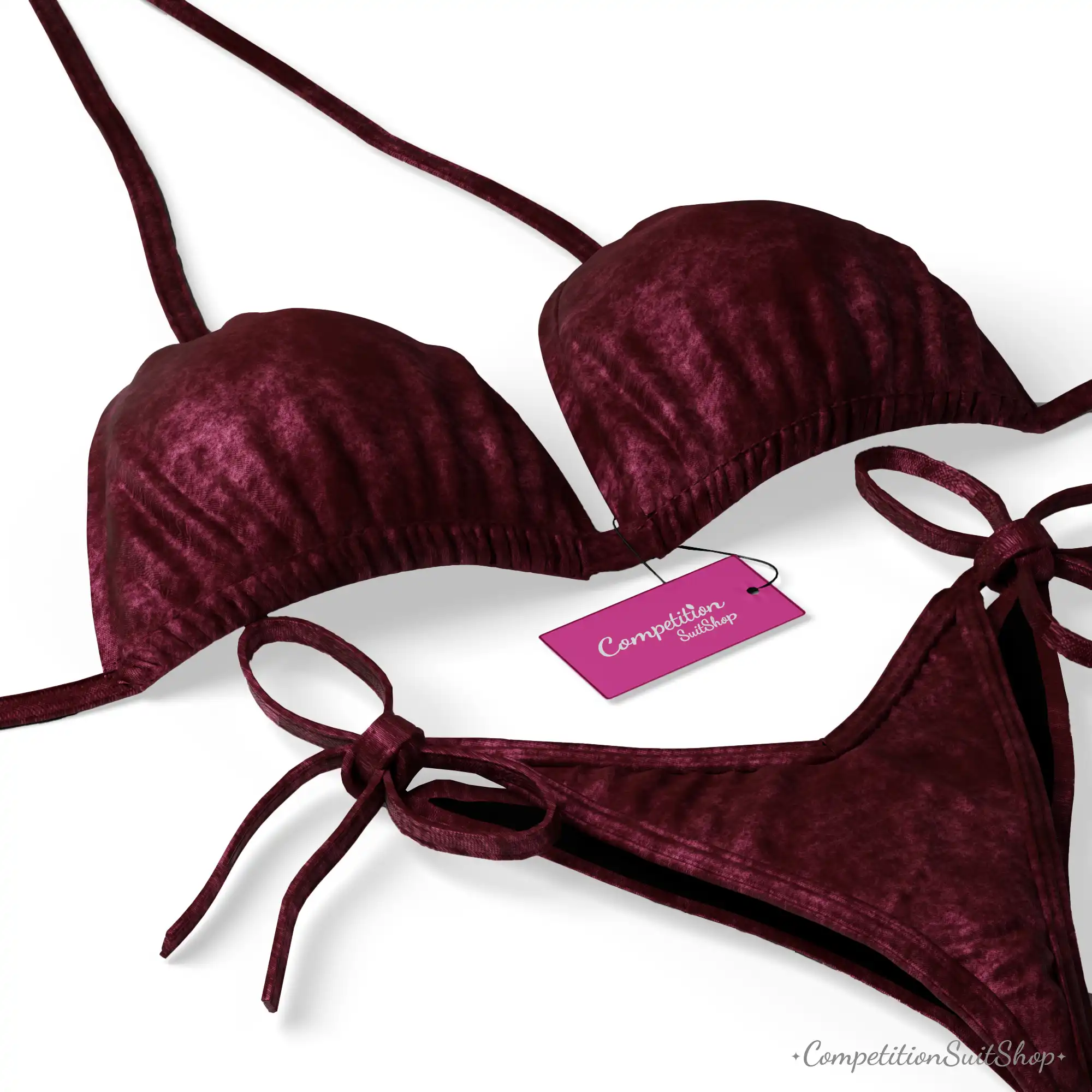 Crushed Burgundy Velvet Posing Suit