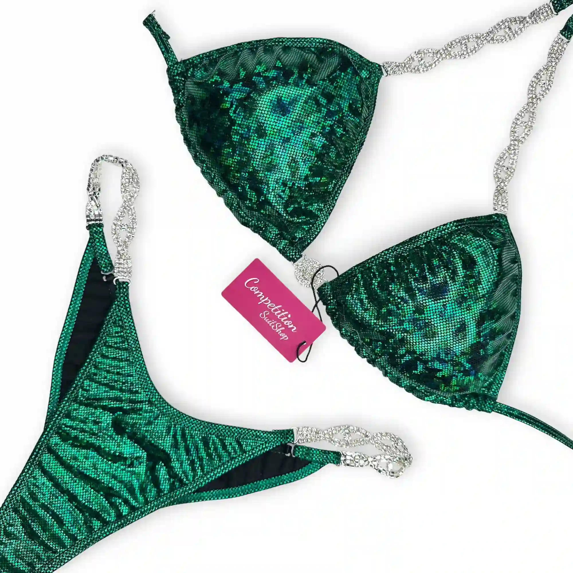 Shattered Dark Green Practice Bikini