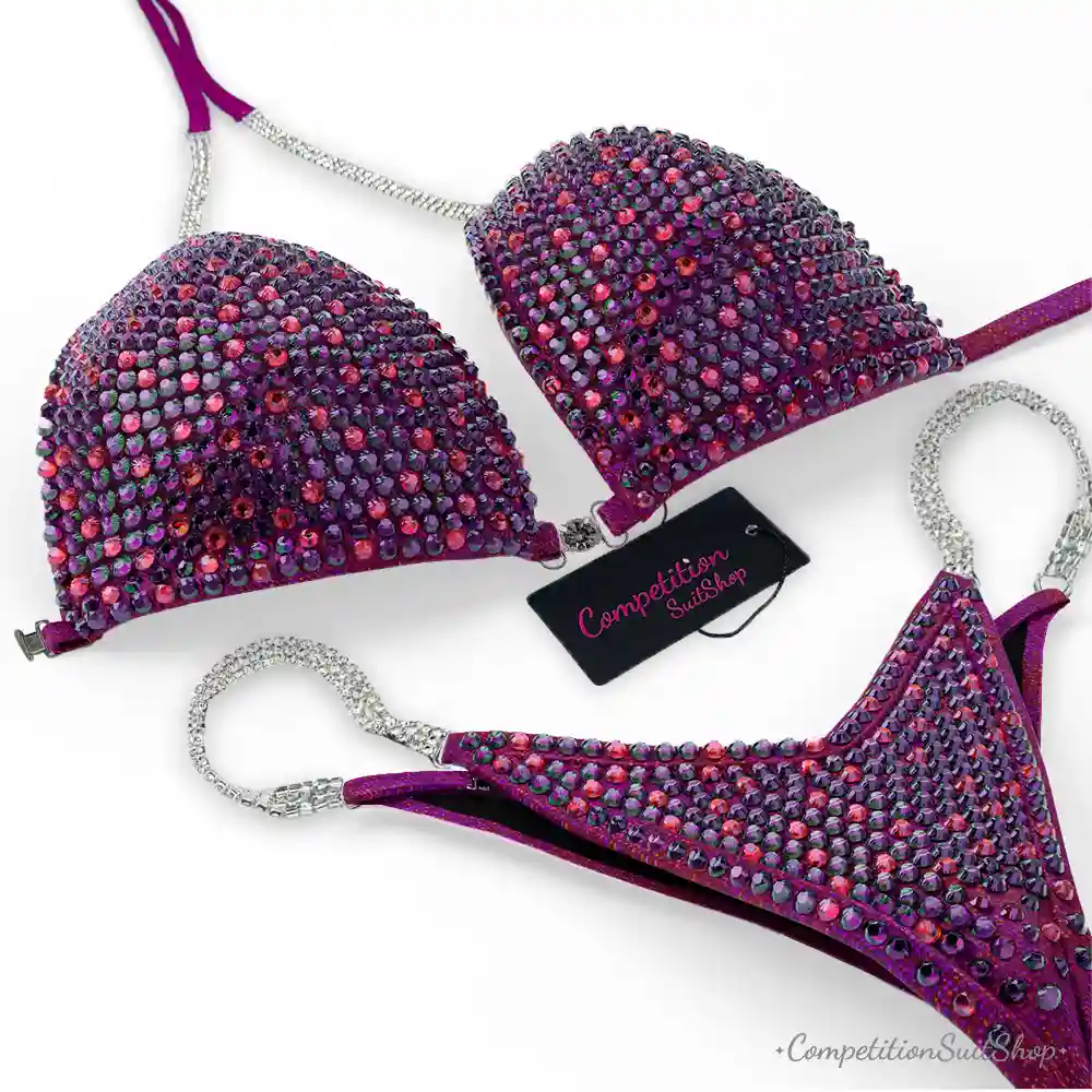 Purple Pink Shimmer Wellness Competition Suit (BM151-40W)