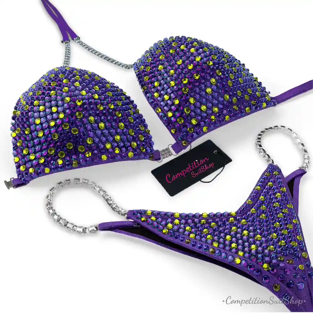 Purple Yellow Wellness Competition Bikini (BM151-31W)